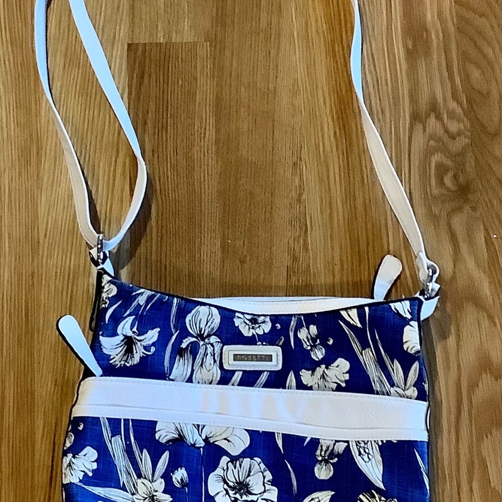 Rossetti Blue and White Flowered Shoulder Bag